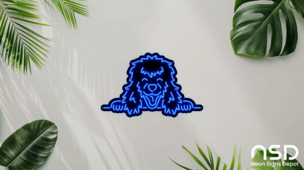 Poodle Dog V5 Neon Sign_Animals_Black_Mockup_Template01_blue Poodle Dog V5 Neon Sign_Animals_Black_Mockup_Template01_blue