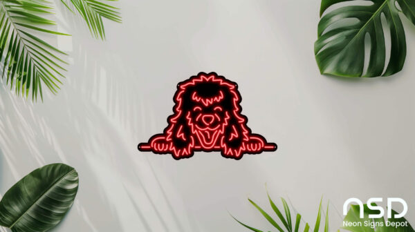 Poodle Dog V5 Neon Sign_Animals_Black_Mockup_Template01_red Poodle Dog V5 Neon Sign_Animals_Black_Mockup_Template01_red