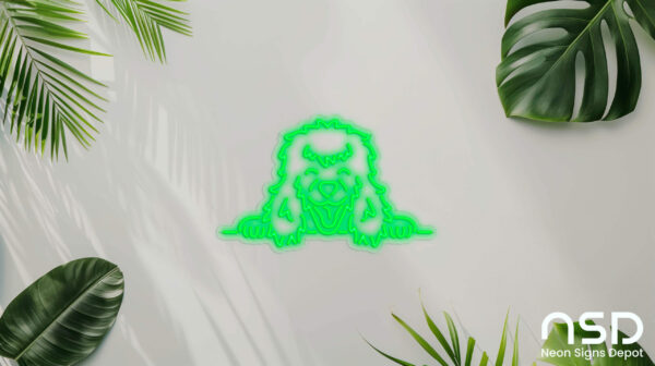 Poodle Dog V5 Neon Sign_Animals_Transparent_Mockup_Template01_green Poodle Dog V5 Neon Sign_Animals_Transparent_Mockup_Template01_green