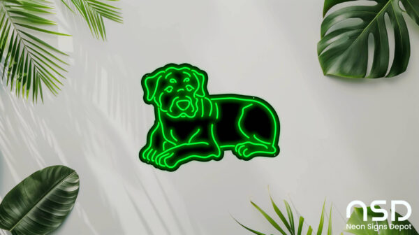 Rottweilers Dog V3 Neon Sign_Animals_Black_Mockup_Template01_green Rottweilers Dog V3 Neon Sign_Animals_Black_Mockup_Template01_green