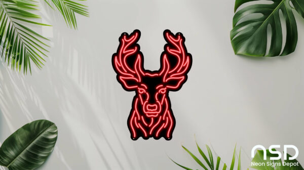 Deer V4 Neon Sign_Animals_Black_Mockup_Template01-red Deer V4 Neon Sign_Animals_Black_Mockup_Template01-red