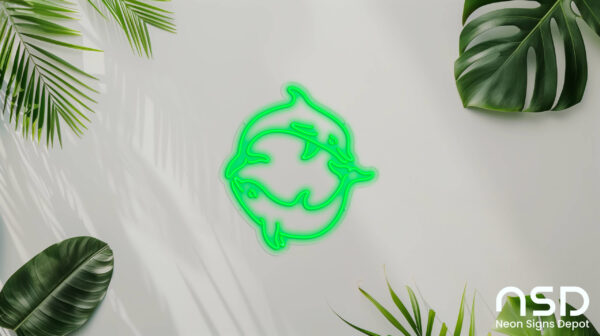 Dolphin V1 Neon Sign_Animals_Transparent_Mockup_Template01-green Dolphin V1 Neon Sign_Animals_Transparent_Mockup_Template01-green
