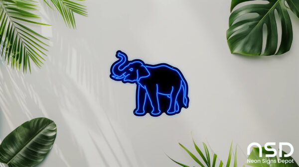 Elephant V1 Neon Sign_Animals_Black_Mockup_Template01_blue Elephant V1 Neon Sign_Animals_Black_Mockup_Template01_blue