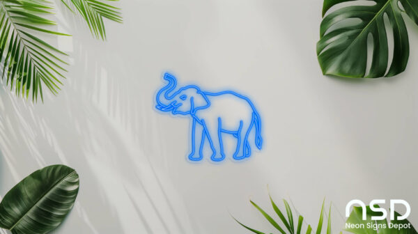 Elephant V1 Neon Sign_Animals_Transparent_Mockup_Template01_blue Elephant V1 Neon Sign_Animals_Transparent_Mockup_Template01_blue
