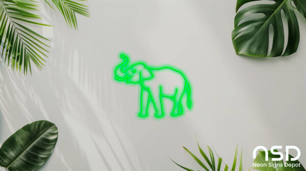 Elephant V1 Neon Sign_Animals_Transparent_Mockup_Template01_green Elephant V1 Neon Sign_Animals_Transparent_Mockup_Template01_green