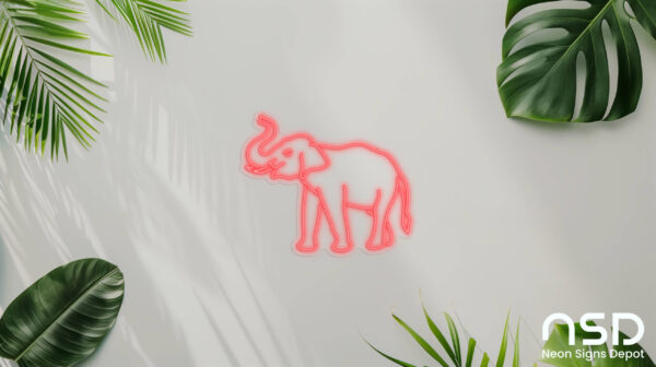 Elephant V1 Neon Sign_Animals_Transparent_Mockup_Template01_red Elephant V1 Neon Sign_Animals_Transparent_Mockup_Template01_red