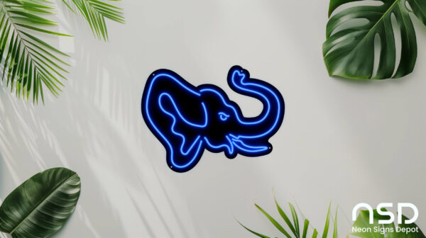 Elephant V3 Neon Sign_Animals_Black_Mockup_Template01_blue Elephant V3 Neon Sign_Animals_Black_Mockup_Template01_blue