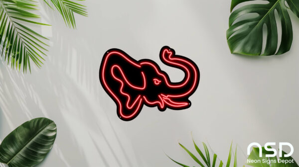 Elephant V3 Neon Sign_Animals_Black_Mockup_Template01_red Elephant V3 Neon Sign_Animals_Black_Mockup_Template01_red