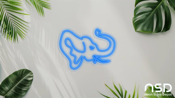 Elephant V3 Neon Sign_Animals_Transparent_Mockup_Template01_blue Elephant V3 Neon Sign_Animals_Transparent_Mockup_Template01_blue
