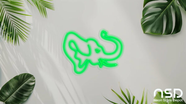 Elephant V3 Neon Sign_Animals_Transparent_Mockup_Template01_green Elephant V3 Neon Sign_Animals_Transparent_Mockup_Template01_green