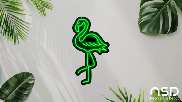 Flamingo V3 Neon Sign_Animals_Black_Mockup_Template01_green Flamingo V3 Neon Sign_Animals_Black_Mockup_Template01_green