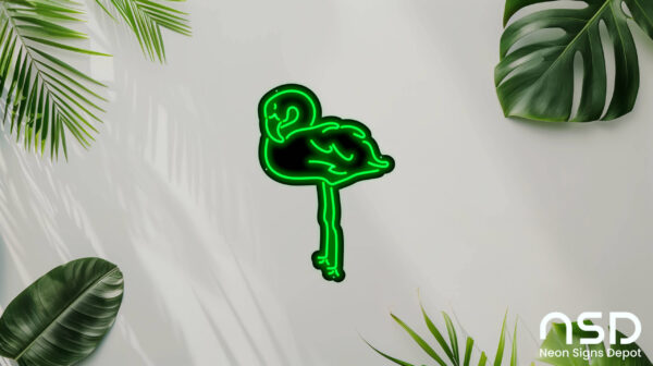 Flamingo V5 Neon Sign_Animals_Black_Mockup_Template01_green Flamingo V5 Neon Sign_Animals_Black_Mockup_Template01_green