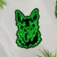 German Shepherd Dog V2 Neon Sign_Animals_Black_Mockup_Template01-green