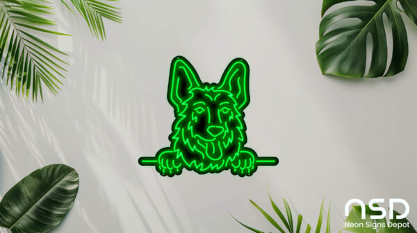 German Shepherd Dog V5 Neon Sign_Animals_Black_Mockup_Template01-green German Shepherd Dog V5 Neon Sign_Animals_Black_Mockup_Template01-green