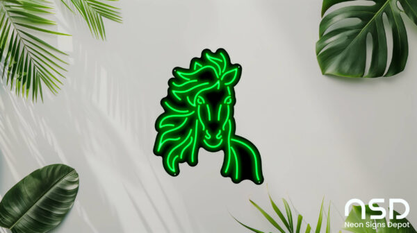 Horse V3 Neon Sign_Animals_Black_Mockup_Template01_green Horse V3 Neon Sign_Animals_Black_Mockup_Template01_green