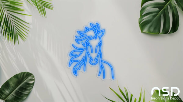 Horse V3 Neon Sign_Animals_Transparent_Mockup_Template01_blue Horse V3 Neon Sign_Animals_Transparent_Mockup_Template01_blue