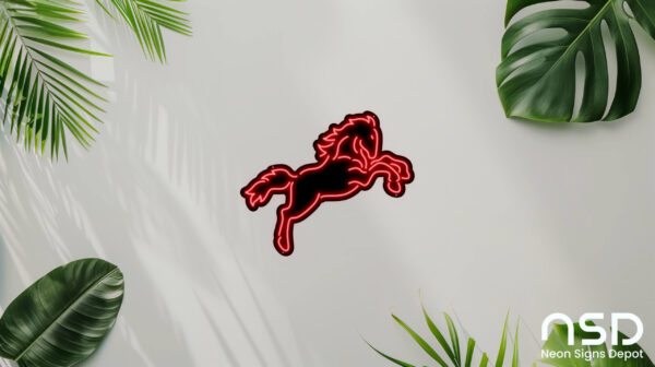 Horse V4 Neon Sign_Animals_Black_Mockup_Template01_red Horse V4 Neon Sign_Animals_Black_Mockup_Template01_red