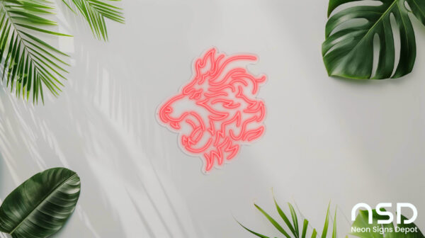 Lion V4 Neon Sign_Animals_Transparent_Mockup_Template01_red Lion V4 Neon Sign_Animals_Transparent_Mockup_Template01_red