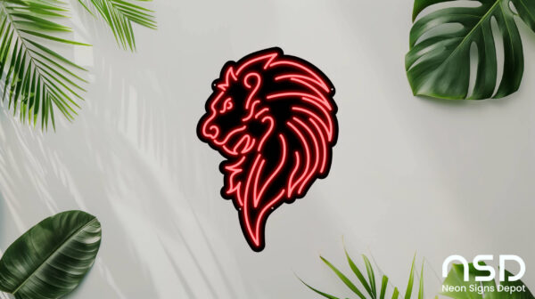 Lion V5 Neon Sign_Animals_Black_Mockup_Template01_red Lion V5 Neon Sign_Animals_Black_Mockup_Template01_red