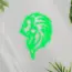 Lion V5 Neon Sign_Animals_Transparent_Mockup_Template01_green