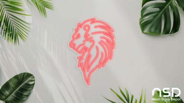 Lion V5 Neon Sign_Animals_Transparent_Mockup_Template01_red Lion V5 Neon Sign_Animals_Transparent_Mockup_Template01_red