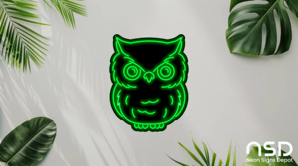 Owl V4 Neon Sign_Black_Mockup_Template01_green Owl V4 Neon Sign_Black_Mockup_Template01_green