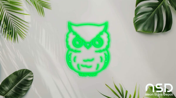 Owl V4 Neon Sign_Transparent_Mockup_Template01_green Owl V4 Neon Sign_Transparent_Mockup_Template01_green