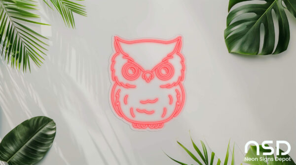 Owl V4 Neon Sign_Transparent_Mockup_Template01_red Owl V4 Neon Sign_Transparent_Mockup_Template01_red