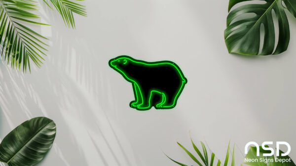 Polar Bear V4 Neon Sign_Animals_Black_Mockup_Template01_green Polar Bear V4 Neon Sign_Animals_Black_Mockup_Template01_green