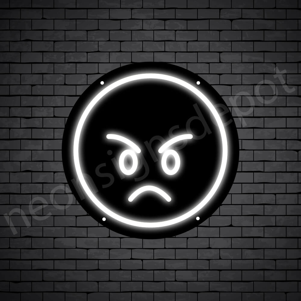 angry smiley face black and white