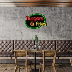 Burger & Fries Neon Sign