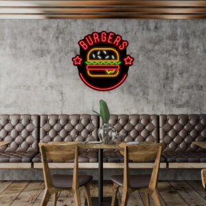 Burger Stars Neon Sign