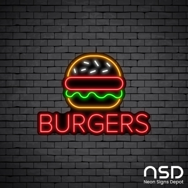 Burgers Neon Sign_Black Brick_Mockup_Black Burgers Neon Sign_Black Brick_Mockup_Black