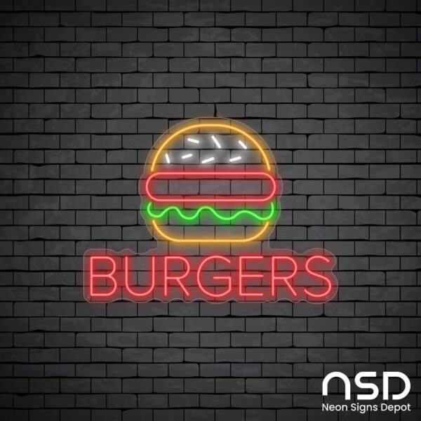 Burgers Neon Sign_Black Brick_Mockup_Transparent Burgers Neon Sign_Black Brick_Mockup_Transparent