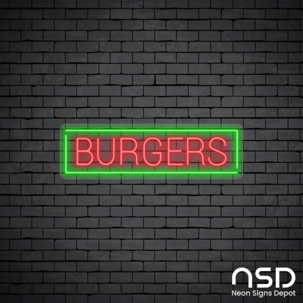 Burgers V6 Neon Sign_Black Brick_Mockup_Transparent Burgers V6 Neon Sign_Black Brick_Mockup_Transparent