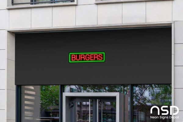 Burgers V6 Neon Sign_Black_Mockup_Template02 Burgers V6 Neon Sign_Black_Mockup_Template02