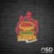 Hot Burger Neon Sign_Black Brick_Mockup_Transparent