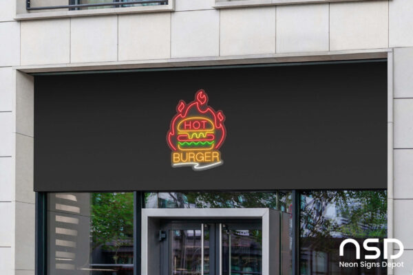 Hot Burger Neon Sign_Transparent_Mockup_Template02 Hot Burger Neon Sign_Transparent_Mockup_Template02