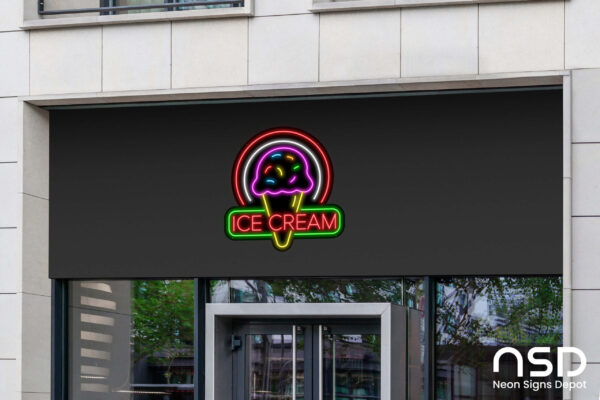 Ice cream V3 Neon Sign_Black_Mockup_Template02 Ice cream V3 Neon Sign_Black_Mockup_Template02