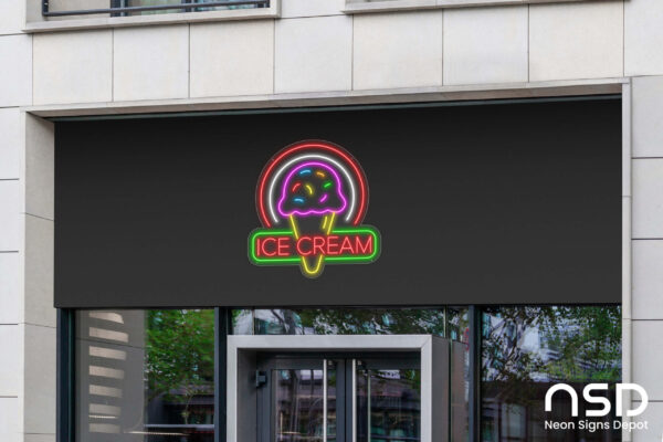 Ice cream V3 Neon Sign_Transparent_Mockup_Template02 Ice cream V3 Neon Sign_Transparent_Mockup_Template02