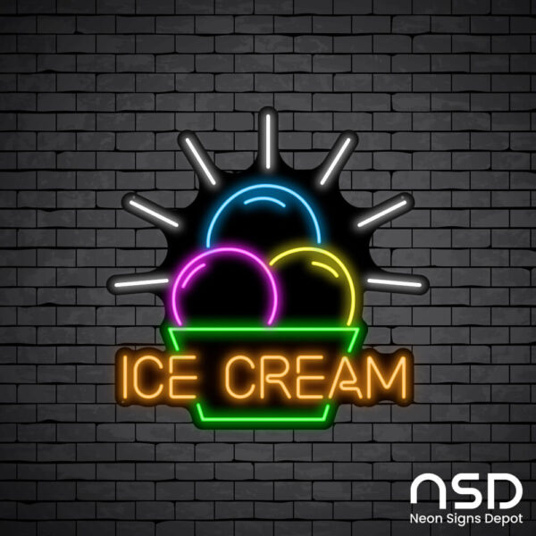 Ice cream V4 Neon Sign_Black Brick_Mockup_Black Ice cream V4 Neon Sign_Black Brick_Mockup_Black
