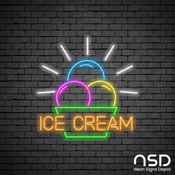 Ice cream V4 Neon Sign_Black Brick_Mockup_Transparent Ice cream V4 Neon Sign_Black Brick_Mockup_Transparent