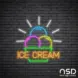 Ice cream V4 Neon Sign_Black Brick_Mockup_Transparent