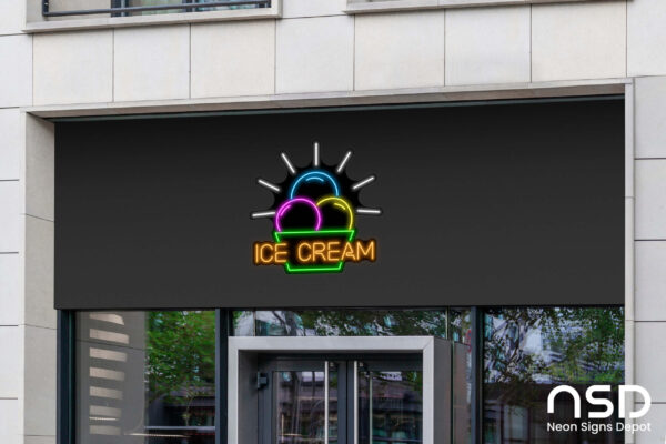 Ice cream V4 Neon Sign_Black_Mockup_Template02 Ice cream V4 Neon Sign_Black_Mockup_Template02