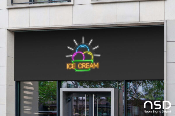 Ice cream V4 Neon Sign_Transparent_Mockup_Template02 Ice cream V4 Neon Sign_Transparent_Mockup_Template02