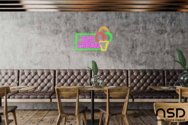Ice cream V7 Neon Sign_Transparent_Mockup_Template01 Ice cream V7 Neon Sign_Transparent_Mockup_Template01