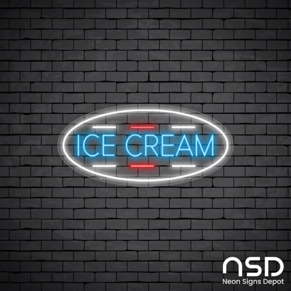 Ice cream V8 Neon Sign_Black Brick_Mockup_Transparent Ice cream V8 Neon Sign_Black Brick_Mockup_Transparent