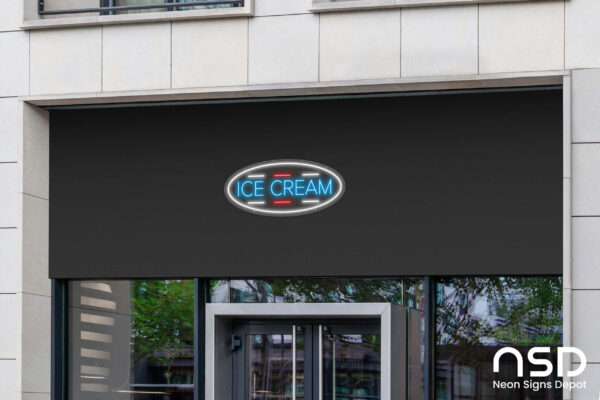 Ice cream V8 Neon Sign_Transparent_Mockup_Template02 Ice cream V8 Neon Sign_Transparent_Mockup_Template02
