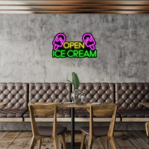 Open Ice Cream Neon Sign