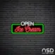 Open Ice cream V1 Neon Sign_Black Brick_Mockup_Black